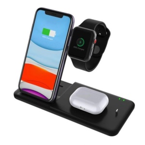 Incarcator Wireless FastCharge Flippy 4 In 1, design pliabil, 15W, Compatibil Apple Watch, Airpods, iPhone, Android, Samsung, Huawei, Xiaomi, Oppo, Negru - Img 8