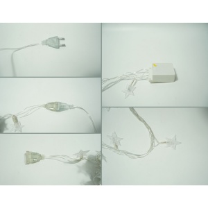 Instalatie Craciun, 10 M, 100 de LED-uri, alb-cald, model cu stelute, liniara, cu baterie, interior/exterior, Flippy - Img 5