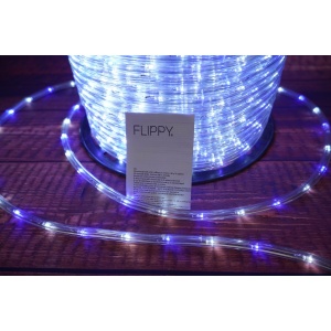Instalatie Craciun, 16 m, 384 Led-uri, Furtun Luminos, Alb rece/ Albastru, Transformator, 8 jocuri de lumini, Sectionabila, 220 V, Flippy - Img 8