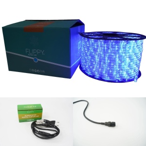 Instalatie Craciun, 16 m, 384 Led-uri, Furtun Luminos, Albastru, Transformator, Sectionabila, 220 V, Flippy - Img 11