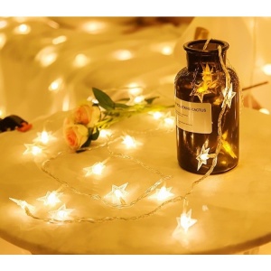 Instalatie Craciun, 6 metri,40 LED-uri cu Ornament tip Stea, Alb Cald, USB lung, fir cupru, liniar, interior/exterior, Flippy - Img 4