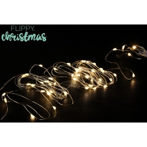 Instalatie Craciun, Liniara, 1 m, Baterii, 10 LED-uri, Alb Cald, Fir Cupru, Interior/Exterior, Flippy - Img 6