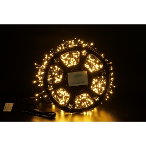 Instalatie Craciun liniara cu transformator, 50m, alb cald, 2000 LED-uri, fir negru, 8 jocuri de lumini, Flippy - Img 5