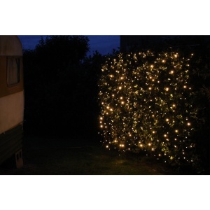 Instalatie Craciun Profesionala de Exterior IP65, Tip Perdea, 2m x 2m, 400 Led-uri Mari, Alb cald, cu flash, Alimentator 1,5 m, Interconectabila, Fir negru, Flippy - Img 2