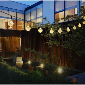 Instalatie Craciun, Tip Globuri de cristal, 100 Led-uri, 12 metri, Alb cald, Energie solara, Senzor de lumina, Flippy - Img 5
