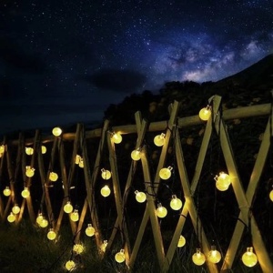 Instalatie Craciun, Tip Globuri de cristal, 100 Led-uri, 12 metri, Alb cald, Energie solara, Senzor de lumina, Flippy - Img 9