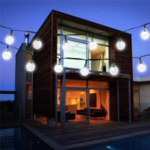 Instalatie Craciun, Tip Globuri de cristal, 20 Led-uri, 5 metri, Alb rece, Energie solara, Senzor de lumina, Flippy - Img 2