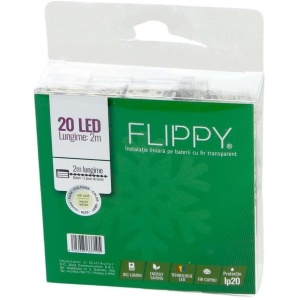 Instalatie de Craciun cu Baterii Tip Liniar, 2 jocuri de lumini, Fir Transparent 2 m 20 LED -uri, Alb Cald - Img 5