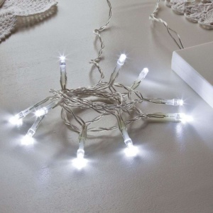 Instalatie de Craciun cu Baterii Tip Liniar, 2 jocuri de lumini, Fir Transparent 3 m 30 LED -uri, Alb Rece - Img 3