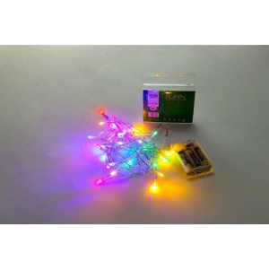Instalatie de Craciun cu Baterii Tip Liniar, 2 jocuri de lumini, Fir Transparent 3 m 30 LED -uri, Multicolor - Img 5