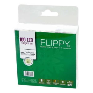 Instalatie de Craciun cu Baterii Tip Liniar, 2 jocuri de lumini, Fir Transparent 10 m 100 LED -uri, Alb Cald - Img 5
