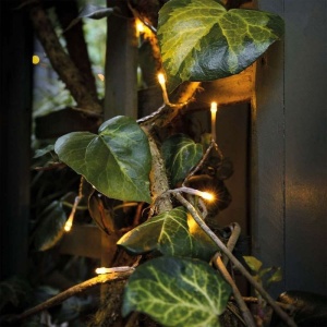 Instalatie de Craciun cu Baterii Tip Liniar, 2 jocuri de lumini, Fir Transparent 1 m 10 LED -uri, Alb Cald - Img 1