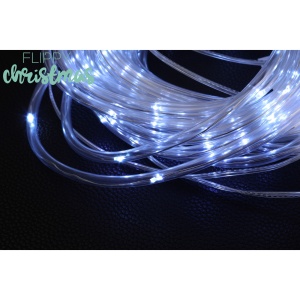 Instalatie luminoasa de Craciun tip furtun luminos, 300 LED-uri, 32 metri lungime, 8 programe, 2 metri prelungitor, sarma din cupru, incarcare solara, alb rece, Flippy - Img 8