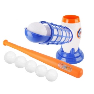 Joc de Baseball Interactiv, Lansator Flippy, Aruncare Automata, Include Bata si 5 Mingii, 37 x 23 x 16 cm Baza, 59 cm Bata, Multicolor - Img 1