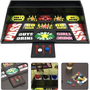 Joc de baut cu banuti Flippy, Pahare de Shot din Sticla Incluse, distractiv si interactiv, 23x28 cm, multicolor - Img 4