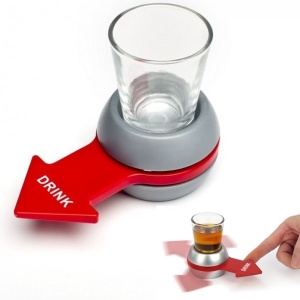 Joc de baut Drink Spin Flippy, 10.3 x 11.5 cm, Pahar de Shot din Sticla, gri - Img 6