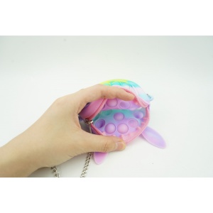Jucarie antistres din silicon Flippy, Pop it Now and Flip It ,Mini Geanta, Iepuras, 6 cm, Macarons - Img 5