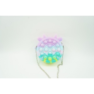 Jucarie antistres din silicon Flippy, Pop it Now and Flip It ,Mini Geanta, Vacuta, 6 cm, Macarons - Img 4