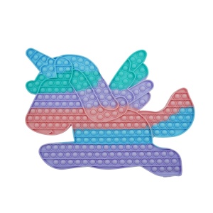 Jucarie antistres din silicon Flippy, Pop it Now and Flip It ,Unicorn cu aripi ,Curcubeu - Img 1