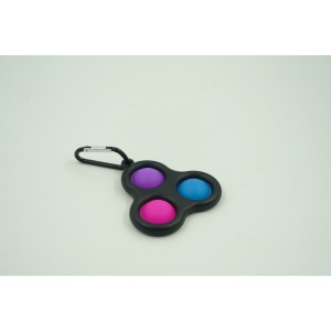 Jucarie antistres, Pop it, tip breloc, triunghi, 8 cm, multicolor, Negru - Img 2