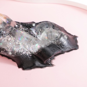 Jucarie Antistres Squishy, Flippy, cu Revenire Lenta, Model Labuta de Pisica cu Sclipici, 6.5x6 cm, 60g, Ambalaj Transparent, Alb-Negru - Img 2