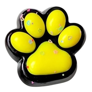 Jucarie Antistres Squishy, Flippy, cu Revenire Lenta, Model Labuta de Pisica, 6.8x6.2 cm, 55g, Ambalaj Transparent, Galben - Img 1
