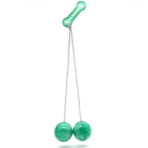 Jucarie interactiva cu bile, Flippy, Clackers ball, antistres, Verde, 40 mm - Img 1