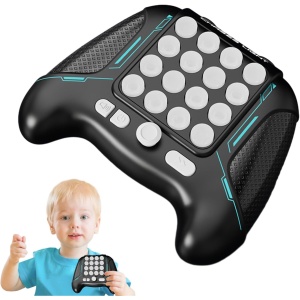 Jucarie Interactiva Pop It, Flippy, Tip Consola, Anti-Stres, 5 Moduri de Joc, din ABS si Silicon, +3 Ani, Sunete si Lumini Model Controller, Negru - Img 3