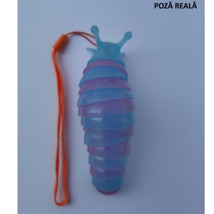 Jucarie Senzoriala Antistres, Flippy, Fidget Toys, Omida Curcubeu, 11 cm, +3 Ani, Albastru/Mov - Img 2