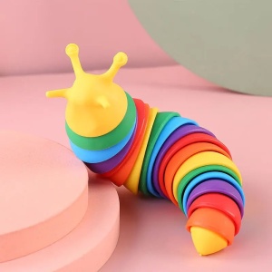 Jucarie Senzoriala Antistres, Flippy, Fidget Toys, Omida Curcubeu, 18.6 cm, Functie de Luminat, +3 Ani, Multicolor - Img 10