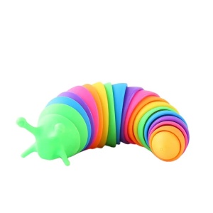 Jucarie Senzoriala Antistres, Flippy, Fidget Toys, Omida Curcubeu, 18.6 cm, Functie de Luminat, +3 Ani, Multicolor - Img 1