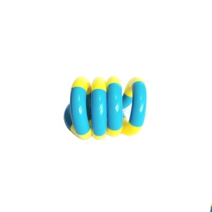 Jucarie Senzoriala Antistres, Flippy, Fidget Twist, cu Miscari Infinite de Decompresie, 2 Culori, Galben/Albastru, + 3 ani - Img 1