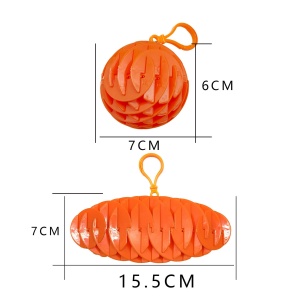 Jucarie Worm Fidget de Decompresie, Flippy, Anti Stres, Dimensiune Compacta 6 cm, Dimensiune Extinsa 15.5 cm, Portocaliu - Img 3
