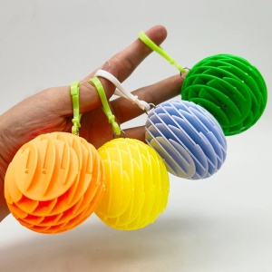 Jucarie Worm Fidget de Decompresie, Flippy, Anti Stres, Dimensiune Compacta 6 cm, Dimensiune Extinsa 15.5 cm, Galben - Img 3