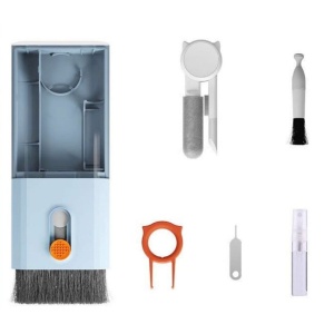 Kit Multifunctional de Curatare Produse Electronice 10in1, Flippy, pentru Laptop, Tastatura, Telefon, Casti, Albastru - Img 6