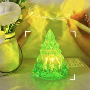 Lampa de Veghe, Flippy, Model IceBerg, Lumina Calda, cu Baterii, Verde, 6.5x8 cm - Img 3