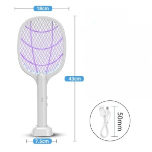 Lampa Electrica Impotriva Tantarilor, Flippy, 43x18x7.5 cm, Cablu USB Inclus, Alb - Img 3