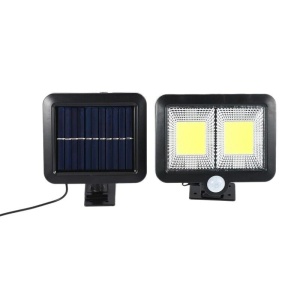 Lampa solara Flippy cu senzor de miscare, 108 COB LED, 2 grile, 2400lm, ip65, negru - Img 1