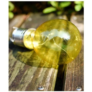 Lampa Solara LED Decorativa sub forma de Bulb, pentru exterior, suspendata, IP65, Ultron Galben, Flippy - Img 2