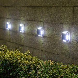 Lampa solara LED pentru gradina Flippy, 8 LED-uri, prindere de perete sau impamantare, IP65, forma patrat, material ABS si Policarbonat, 9 x 9 cm, baterie 1.2V, 600 mah, alb rece - Img 3