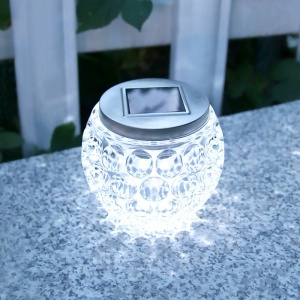 Lampa solara LED tip Glob cristal pentru gradina/trepte/terasa Flippy, rezistent la apa IP65, 10 x 9.5 cm, 1.2V, ABS, 600mAh, alb rece - Img 4