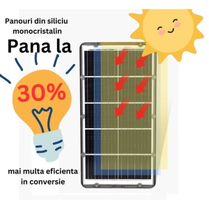 Lampa solara stradala Flippy, IP65, senzor de lumina, 510 LED-uri SMD, 5000 lm, panou 53W, putere 500W, autonomie 12-16 ore, telecomanda, montare prin fixare, pentru strada sau gradina, finisaj mat, material ABS, 91.6 x 36.5 x 8.7 cm, gri - Img 5