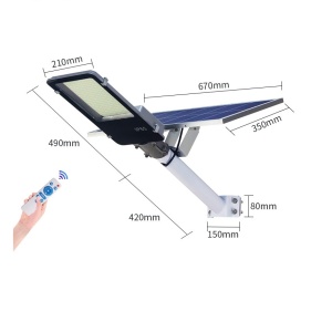 Lampa solara stradala Flippy, pentru curte sau strada, finisaj lucios, rezistent la apa, montare prin fixare, senzor lumina, baterie de litiu, IP65, lumina rece, putere 500W, autonomie 10 ore, 49.5 x 21 x 9 cm, negru - Img 8