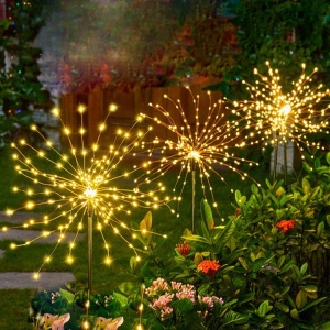 Lampa solara sub forma de artificii, 90 LED-uri, alb cald, Flippy - Img 3