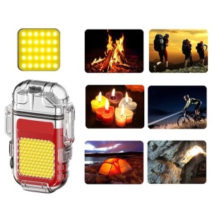 Lanterna Tip Breloc cu Bricheta, Flippy, Impermeabila, 3 Moduri Iluminare, 300 mAh, Incarcare USB-C, COB, Raza de Actiune 50 - 100 m, 7.4 x 4.9 x 1.7 cm, Rosu - Img 5