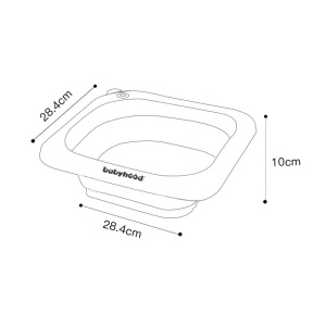 Lavoar Pliabil, Flippy, pentru Copii 1-8 Ani, 28.5x28.5x10 cm, din PE+PP, 3.5l, Model Fata, Gri - Img 4