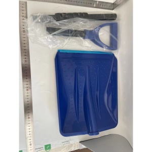 Lopata de Zapada, Flippy, Multifunctionala, Demontabila, cu Maner Antiderapant, Aluminiu, Plastic, Solutia pentru Iarna, pentru Deszapezire, 80x11x25.7 cm, Albastra - Img 2