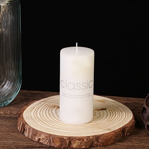 Lumanare Decorativa, Flippy, din Parafina, Cilindrica, Fara Fum si Fara Parfum, 5 x 10 cm, 190 g, Ardere 24h, Ivory Alb - Img 2