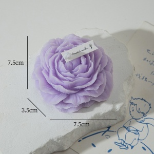 Lumanare Parfumata, Flippy, Model Trandafir, 7.5x3.5x7.5 cm, Mov Deschis, Aroma de Lavanda