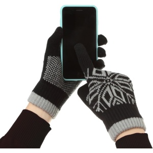 Manusi de Barbat, Flippy, Model Fulg, Functie Touchscreen (ecran tactil), Material Acril Tricotat, Manseta Elastica, Interior Catifelat, Marime Universala, Negru - Img 2